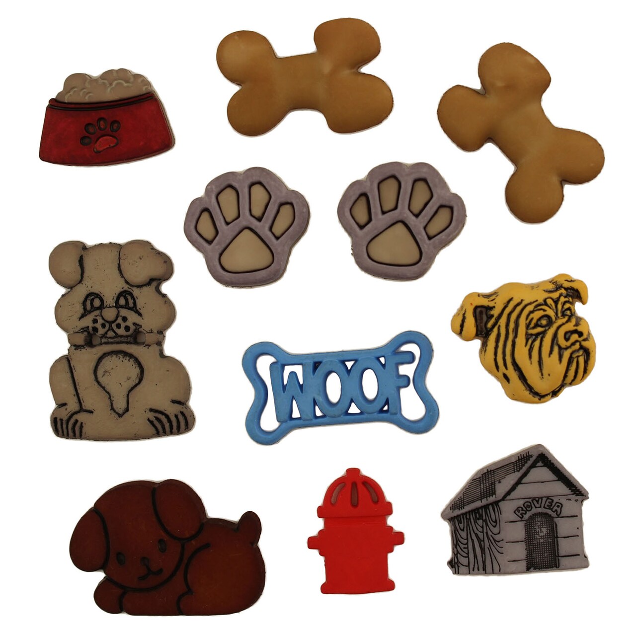 Buttons Galore and More Craft & Sewing Buttons - Dog Gone It - 33 Buttons
